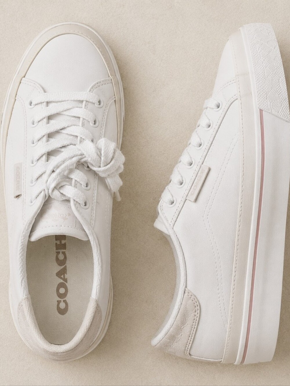 Coach Women's Classic White Leather Platform Sneakers